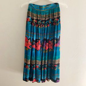 Retro Floral Maxi Skirt